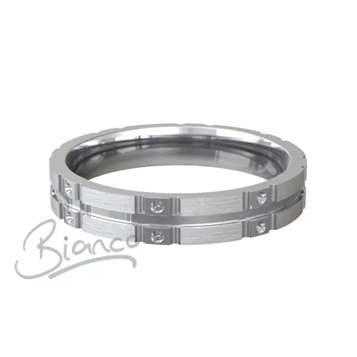 Patterned Designer White Gold Wedding Ring - Similie